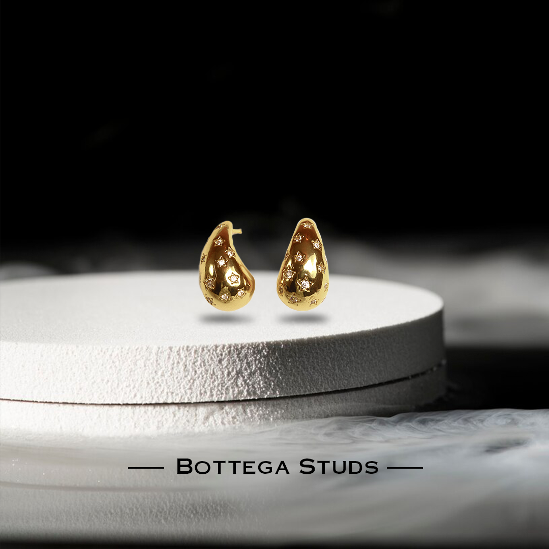 Bottega Studs| 18k Gold Plated