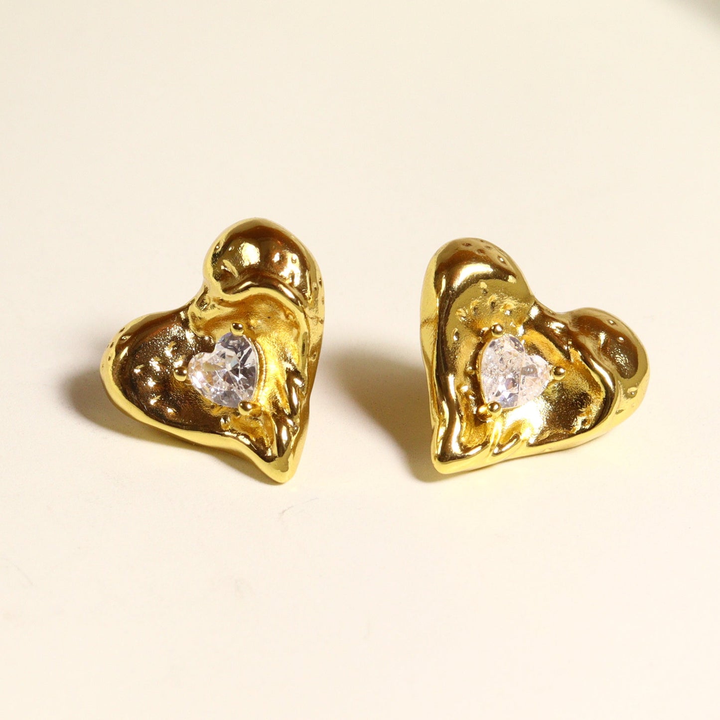 Heart Studs | 18k Gold Plated
